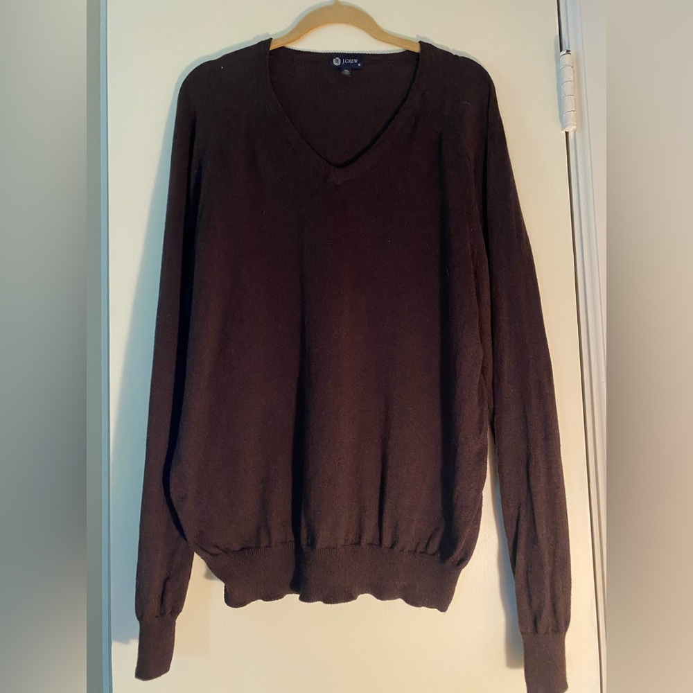 J. Crew Men's V-Neck Sweater - Dark Brown